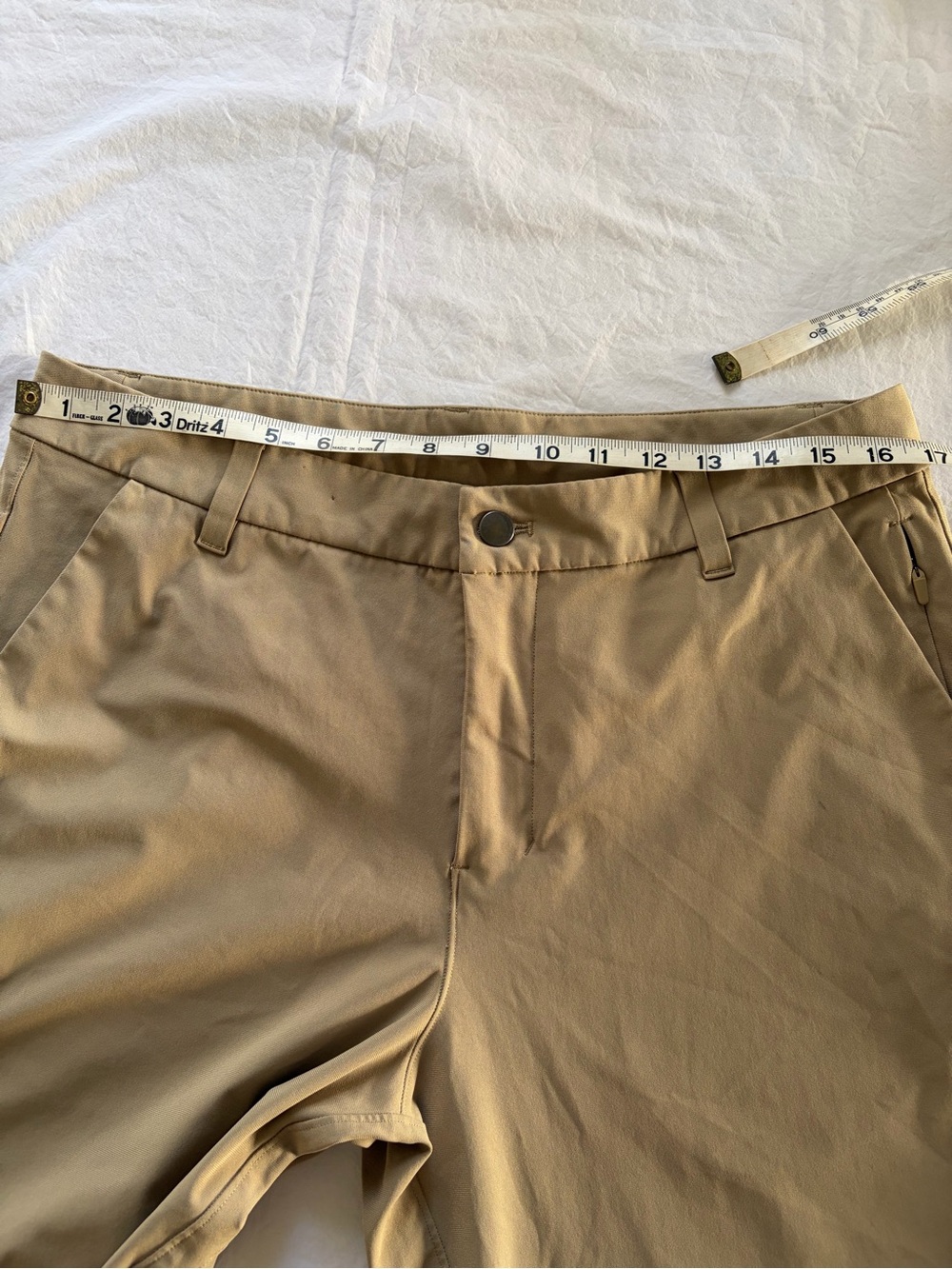 Lululemon Men's ABC Short 33 Khaki Tan Warpstreme Travel Golf Shorts 9" - Picture 12 of 16